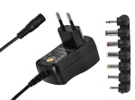 Uniwersalny zasilacz 600mA 7,2W napięcie 3V, 4,5V, 5V, 6V, 7,5V, 9V, 12V wymienne końcówki N3110
