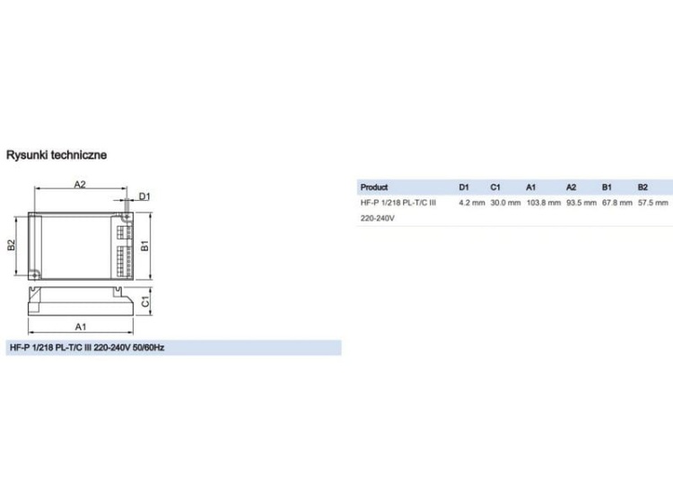 Statecznik elektroniczny PHILIPS HF-P 1/218 PL-T/C III 220-240V 50/60Hz