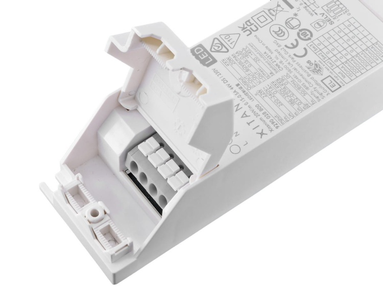 Zaciski wejściowe zasilacza Xitanium 30W/m 0.35-0.7A 44V DS I 230V