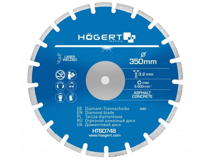 Tarcza diamentowa 350mm spawana laserowo HT6D748 Högert.jpg