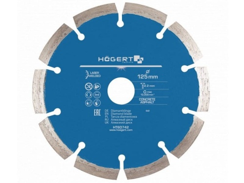 Tarcza diamentowa 125mm laserowo spawana HT6D742 Högert.jpg