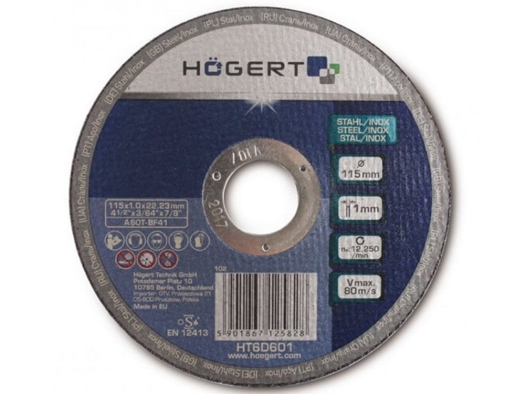 Tarcza korundowa do cięcia metalu i inoxu 115mm HT6D601 Högert.jpg