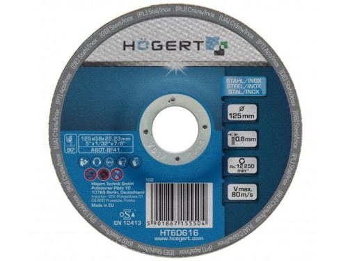 Tarcza korundowa do cięcia metalu i inoxu 125mm HT6D616 Högert.jpg