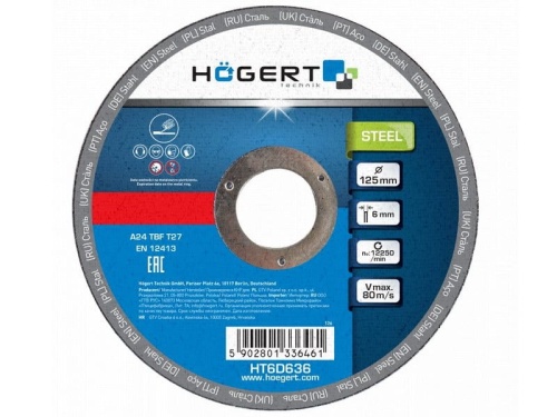 Tarcza korundowa do cięcia metalu i inoxu 10 szt. 125mm HT6D636 Högert.jpg