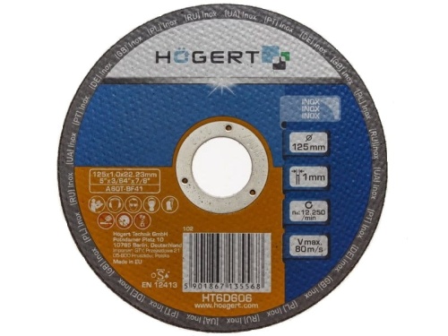 Tarcza korundowa do cięcia inoxu 125mm HT6D606 Högert.jpg