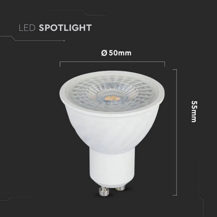 Żarówka LED GU10 6.5W 4000K SAMSUNG CHIP 480lm kąt 110° VTAC