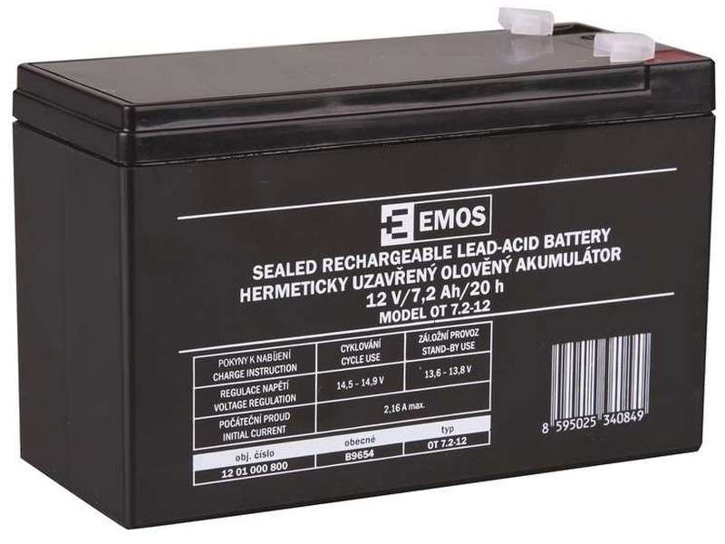 Akumulator VRLA w technologii AGM 12V 7,2Ah F4,7 EMOS