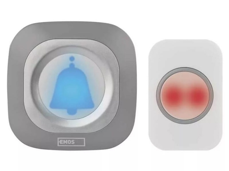 Dzwonek bezprzewodowy do drzwi P5733S srebrny EMOS włączone.jpg