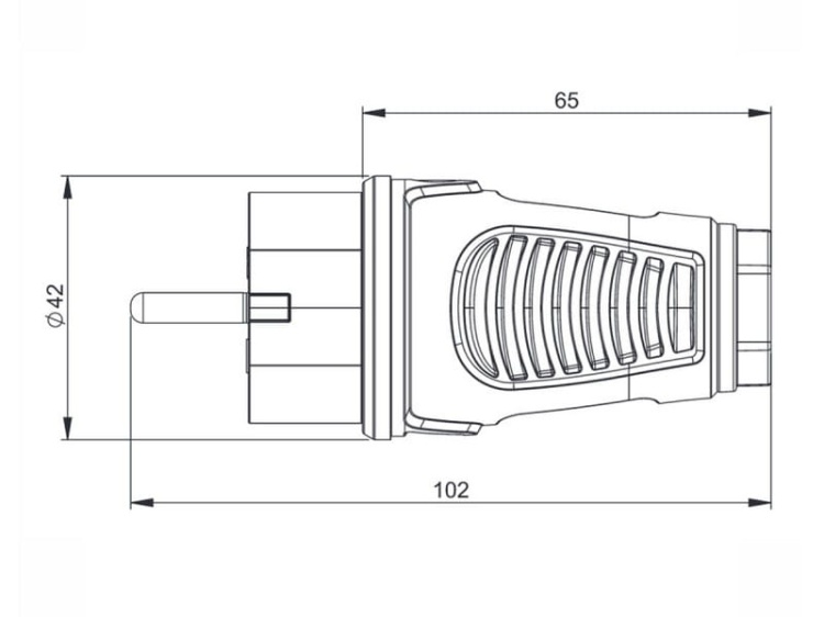 Wtyczka gumowa TAURUS2 16A 2P+Z 230V UNI-SCHUKO IP54 PCE