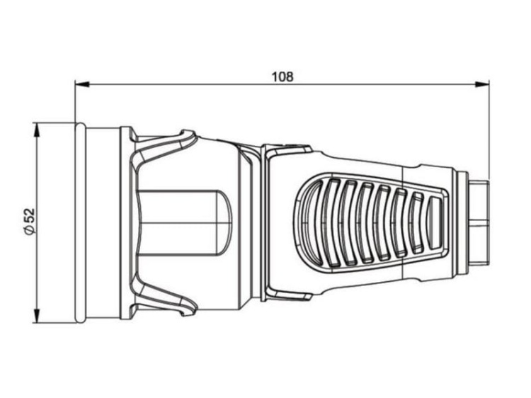 Gniazdo przenośne gumowe TAURUS2 16A 3P 230V z bolcem uziemiającym IP20 PCE