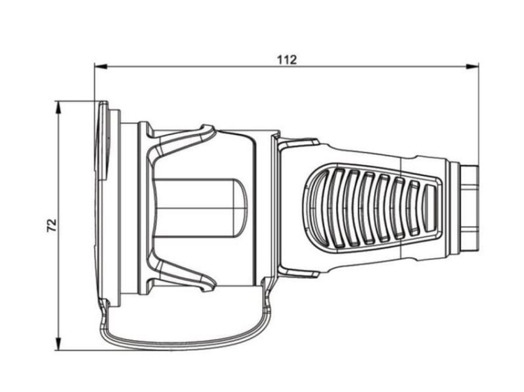Gniazdo przenośne gumowe wodoodporne TAURUS2 16A 3P 230V z bolcem uziemiającym IP54 PCE