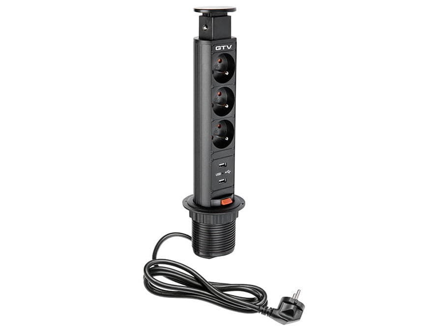 Gniazdo meblowe Ø6cm wysuwane z blatu ładowarka USB przewód 1,5m 3x2P+Z 2xUSB czarny.jpg