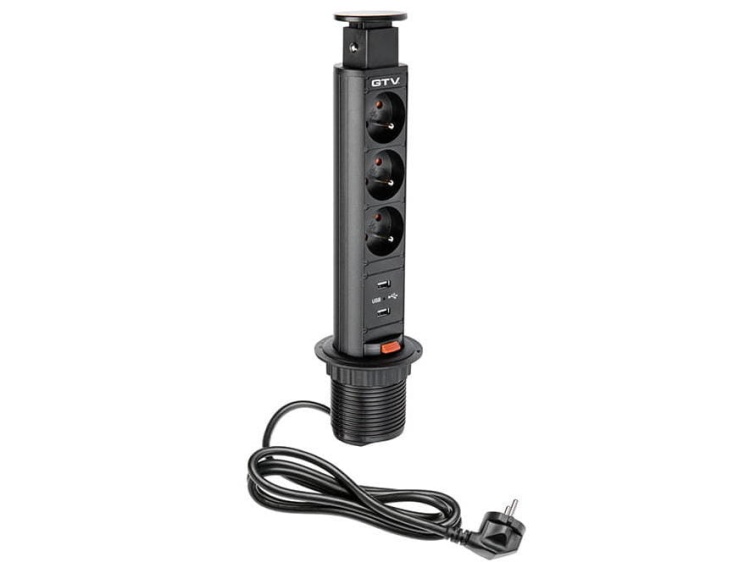 Gniazdo meblowe Ø6cm wysuwane z blatu ładowarka USB przewód 1,5m 3x2P+Z 2xUSB czarny.jpg