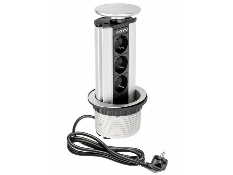 Gniazdo meblowe Ø10cm wysuwane z blatu przewód 1,5m 3x2P+Z schuko srebrne.jpg