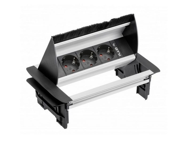 Gniazdo wpuszczane w blat bez kasety przewód 1,5m 3x2P+Z schuko srebrne.jpg