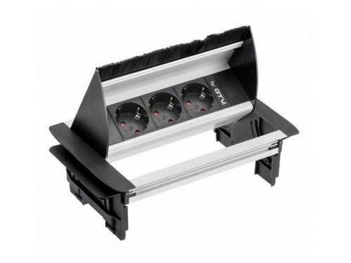 Gniazdo wpuszczane w blat bez kasety przewód 1,5m 3x2P+Z schuko srebrne.jpg