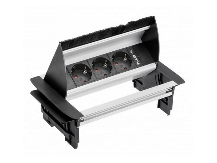 Gniazdo wpuszczane w blat bez kasety przewód 1,5m 3x2P+Z schuko srebrne.jpg