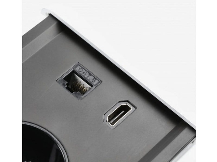 Gniazdo PRESTINO ładowarka USB przewód 1,5m 1xHDMI 1xRJ45 schuko białe gniazda.jpg