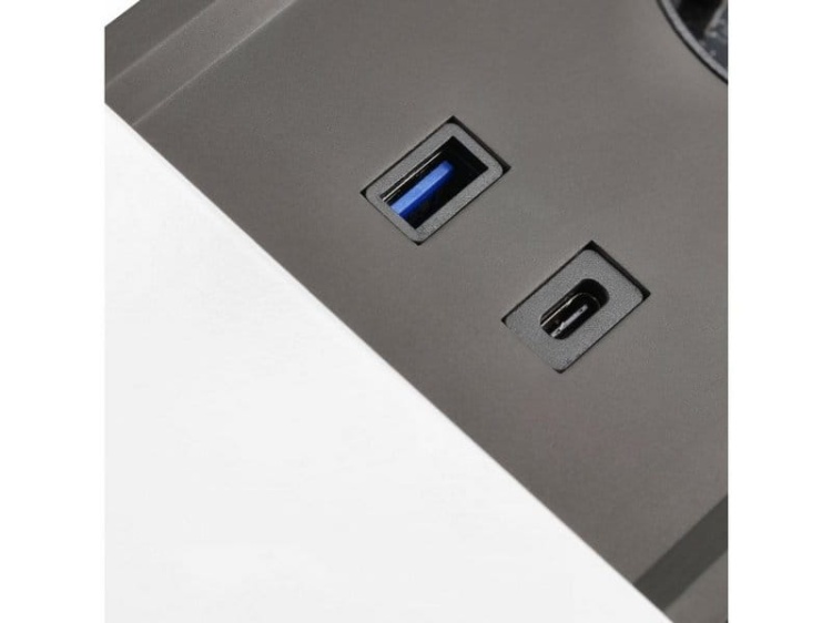 Gniazdo PRESTINO ładowarka USB przewód 1xHDMI 1xRJ45 srebrne porty.jpg