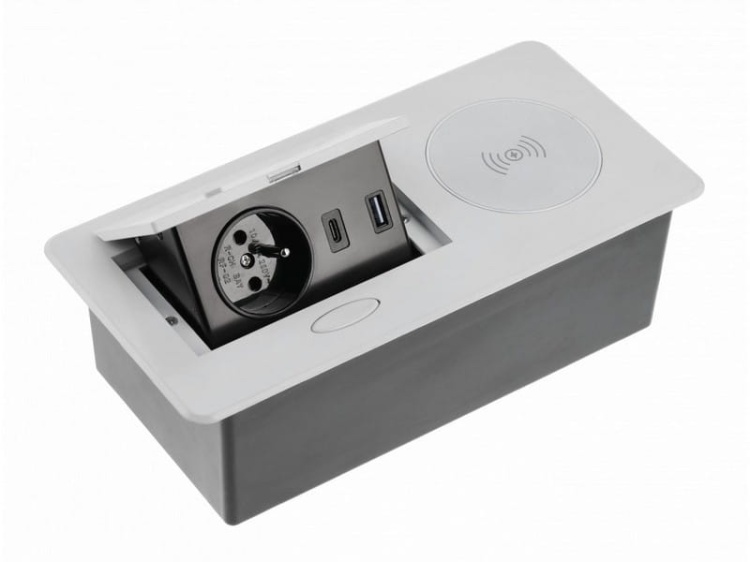 Gniazdo AVARO PLUS ładowarka indukcyjna i USB przewód srebrne.jpg