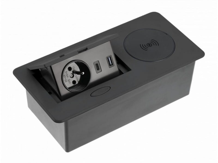Gniazdo AVARO PLUS ładowarka indukcyjna i USB przewód czarne.jpg