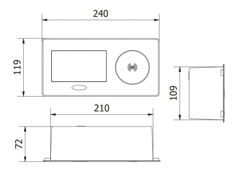 Gniazdo AVARO PLUS ładowarka indukcyjna i USB przewód czarne wymiary.jpg