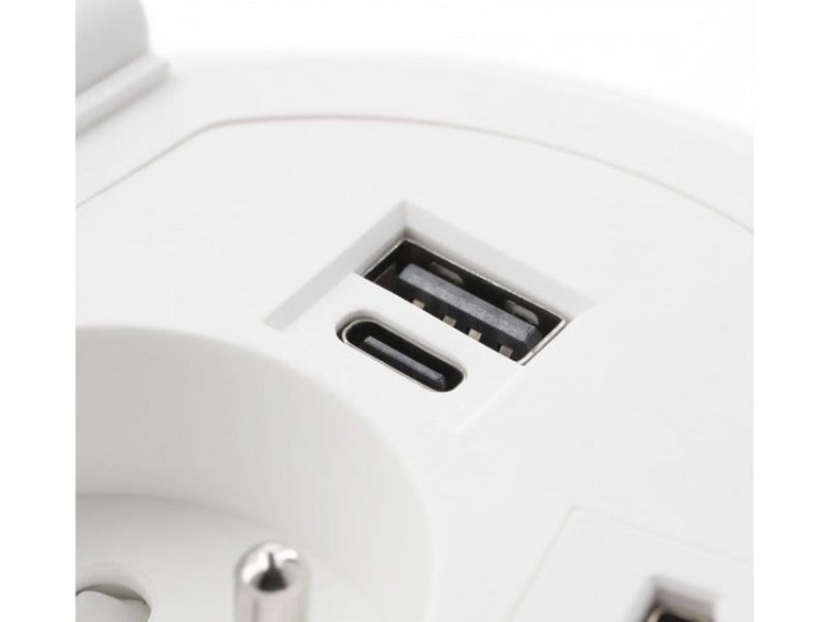 Gniazdo CHARGER+ Ø8cm ładowarka induk. i USB przelotka przewód schuko białe porty usb.jpg
