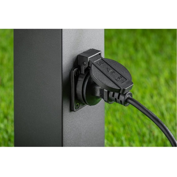 Oprawa ogrodowa LARGO-P 50cm E27 15W IP44 gniazdo 2500W słupek grafit zbliżenie.jpg