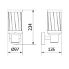 Lampa elewacyjna E27 z transparentnym kloszem wymiar