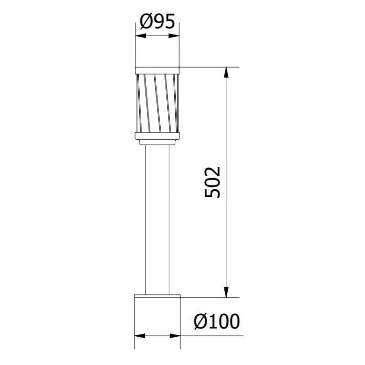 Oprawa ogrodowa KERTA-P 50cm E27 12W IP44 słupek grafit wymiary.jpg