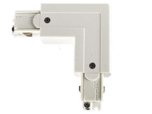 Złącze skręcone "L" uziemienie lewe/prawe białe