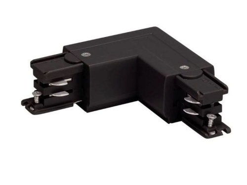 Złącze skręcone "L" uziemienie lewe/prawe czarne do szynoprzewodów