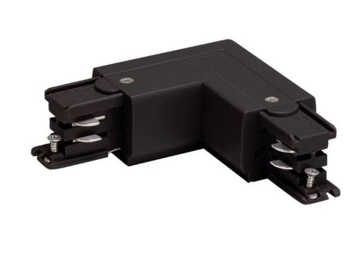 Złącze skręcone "L" uziemienie lewe/prawe czarne do szynoprzewodów