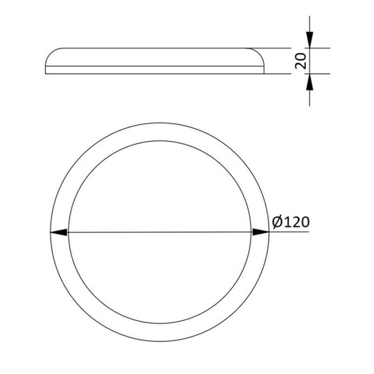 Oprawa downlight LED SORA 12W 4000K 1200lm 120° IP54 okrągła GTV wymiary.jpg