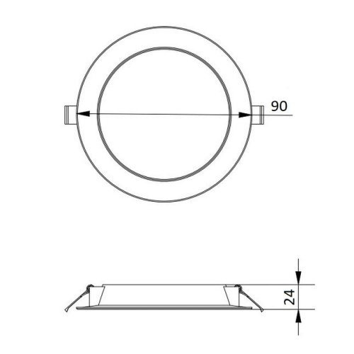 Oprawa downlight LED LOUIS 6W 4000K 480lm 120° IP54 okrągła GTV wymiary.jpg