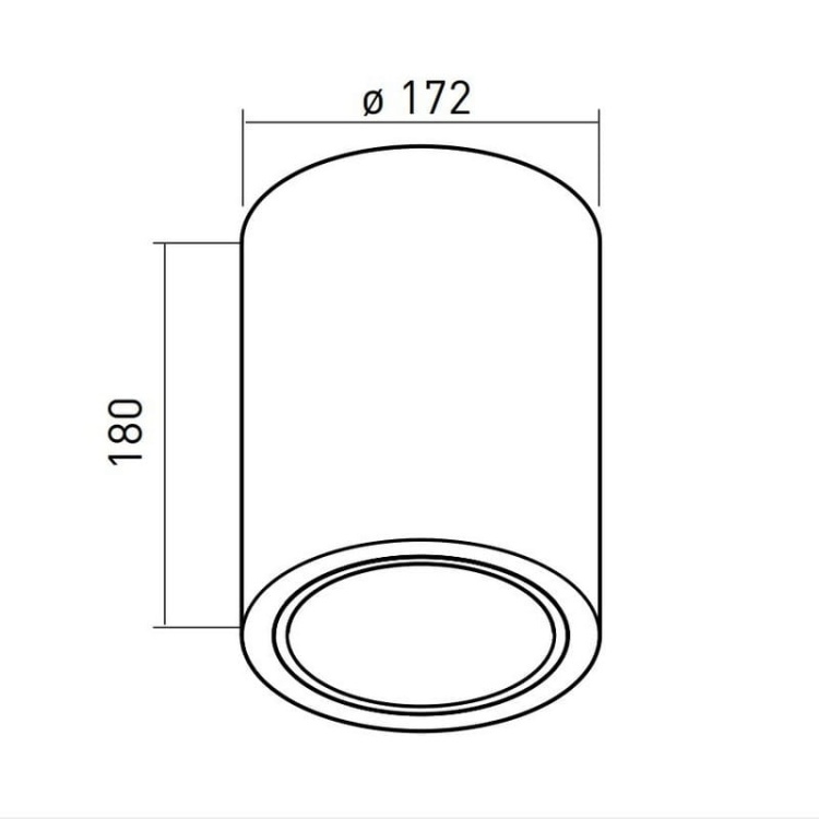 Oprawa natynkowa DRAGO E27 60W IP20 Ø172 szara GTV wymiary.jpg