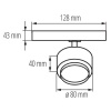 Reflektor LED na szynoprzewód 18W 1450lm 3000K 120° biały Kanlux 35662 wymiary.jpg
