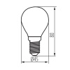 Żarówka LED XLED G45 E14 6W 806lm 2700K 320° Kanlux 35276 wymiary.jpg