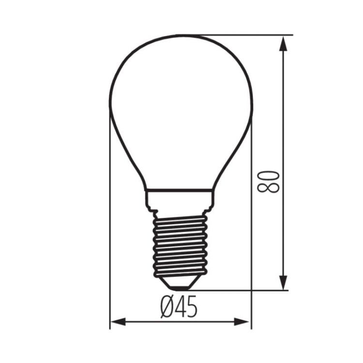 Żarówka LED XLED G45 E14 6W 806lm 2700K 320° Kanlux 35276 wymiary.jpg
