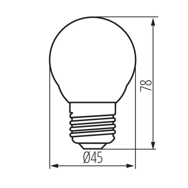 Żarówka LED XLED G45 E27 6W 806lm 4000K 320° Kanlux 35275 wymiary.jpg