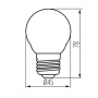 Żarówka LED XLED G45 E27 6W 806lm 2700K 320° Kanlux 35274 wymiary.jpg