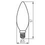 Żarówka LED XLED C35 E14 6W 806lm 2700K 320° Kanlux 35272 wymiary.jpg
