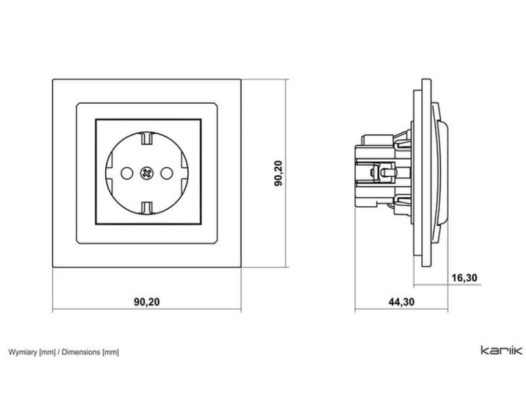 Mechanizm gniazda pojedynczego z uziemieniem schuko 2P+Z (przesłony torów prądowych) brązowy metalik 9DGP-1SP