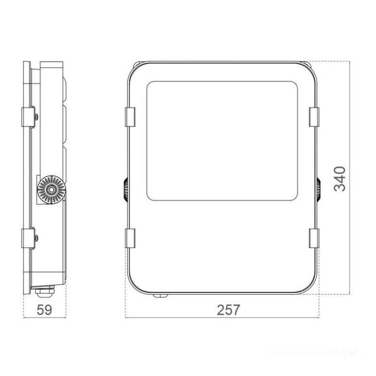 Naświetlacz LED GAMA PROFI 100W 10000lm 4000K Greenlux wymiary