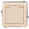 Mechanizm gniazda bryzgoszczelnego z uziemieniem schuko 2P+Z klapką 1DGPB-1SP beżowy