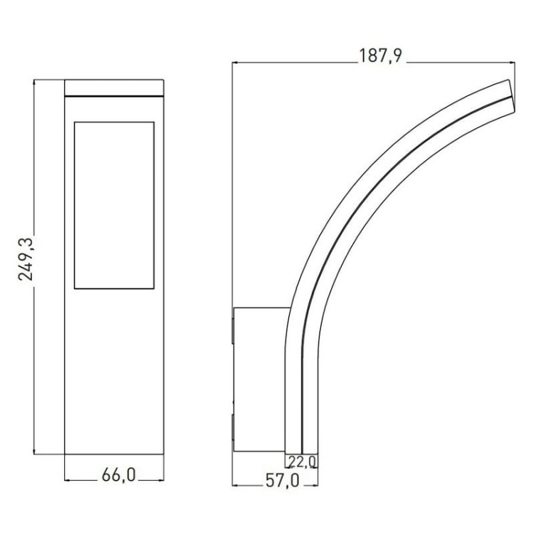 Oprawa elewacyjna FALCO LED 10W 700lm 4000K biała Greenlux wymiary.jpg