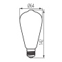 Żarówka LED XLED ST64 E27 4W 250lm 1800K 320° Kanlux 33517 wymiary.jpg