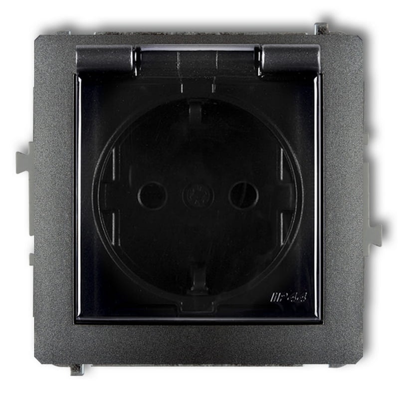 Mechanizm gniazda bryzgoszczelnego z uziemieniem schuko 2P+Z klapką 11DGPB-1SDP