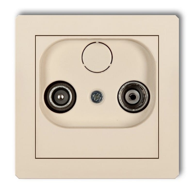 Mechanizm gniazda abonenckiego RTV przelotowego 15 dB beżowy 1DG15P Deco Karlik