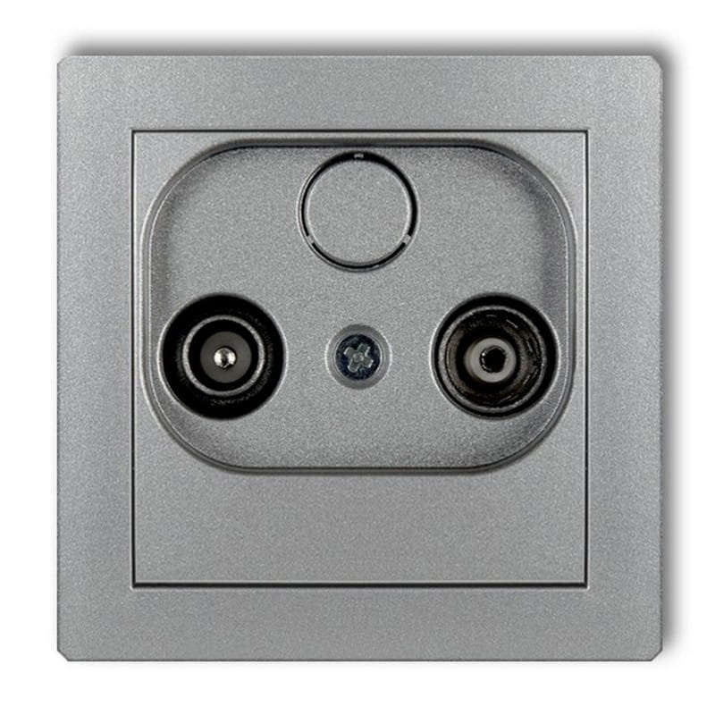 Mechanizm gniazda abonenckiego RTV przelotowego 15 dB srebrny metalik 7DG15P